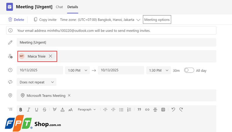 Cách mời người tham gia cuộc họp trên Microsoft Teams