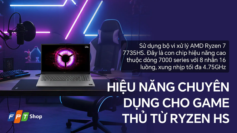 Ryzen 7 7735HS mang đến hiệu năng ổn định cho nhiều nhu cầu sử dụng