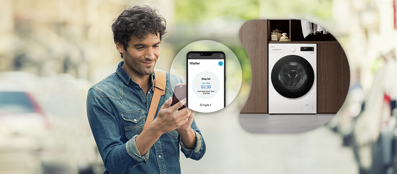 Điều khiển máy giặt từ xa với app LG ThinQ