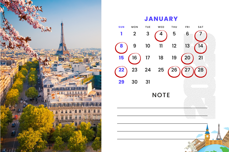 Lịch cắt tóc tháng 1/2026