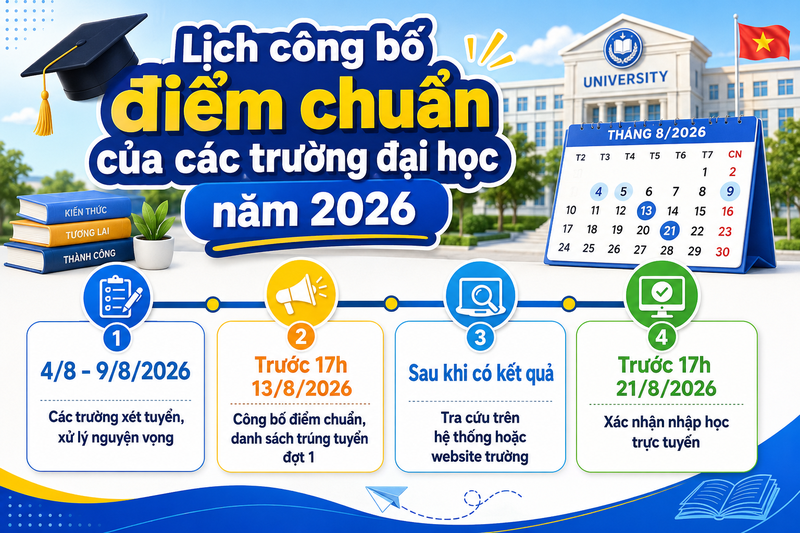 Lịch công bố điểm chuẩn của các trường đại học năm 2026 1