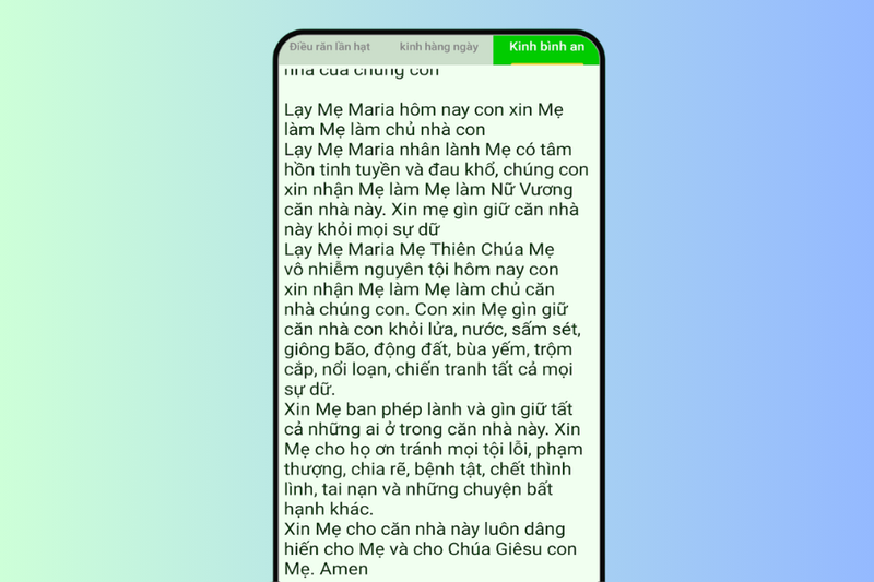 Có thể đọc kinh trực tiếp trên app