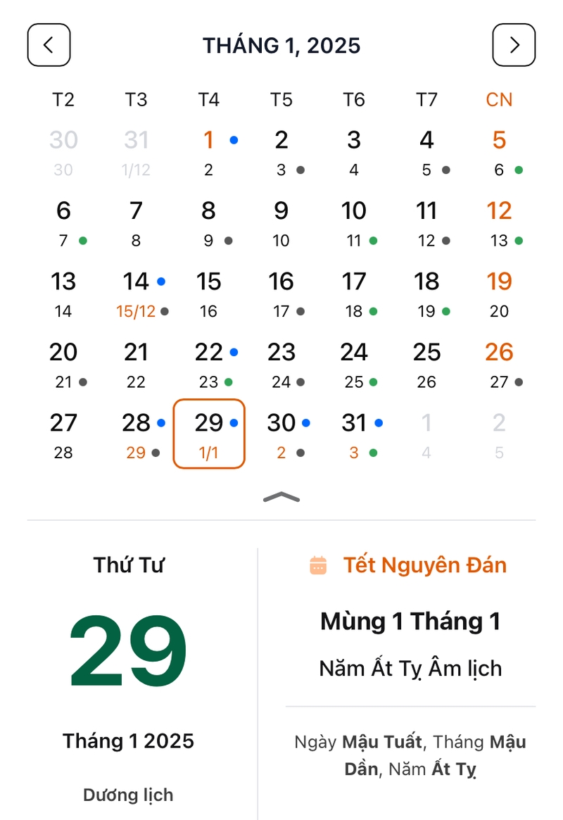 lịch nghỉ tết dương lịch 2025 hình 7