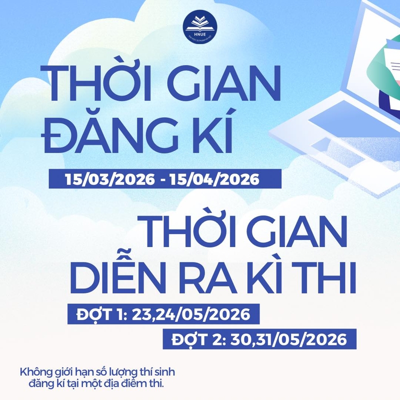 Lịch thi đánh giá năng lực của Trường Đại học Sư phạm Hà Nội
