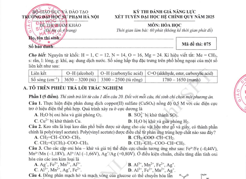 Nội dung và cấu trúc đề thi