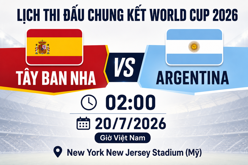 Lịch thi đấu chung kết World Cup 2026