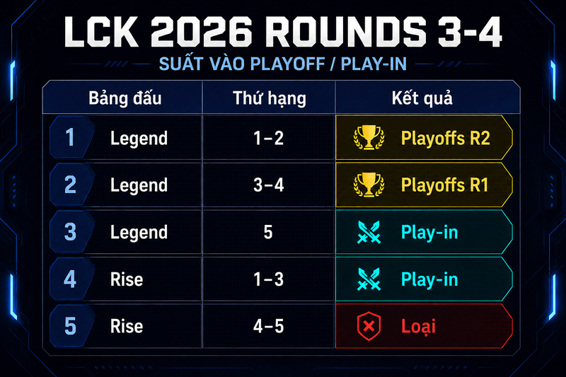 Thể thức LCK 2026 Rounds 3 - 4