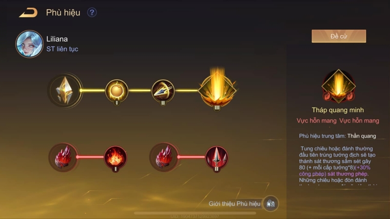 Phù hiệu chuẩn cho Liliana