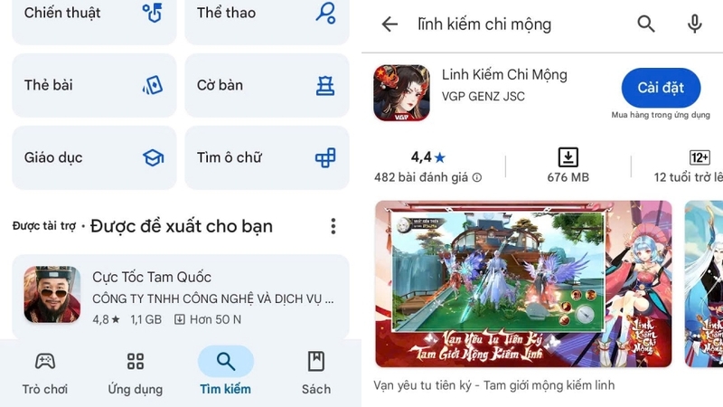 Tải game Linh Kiếm Chi Mộng trên CH Play