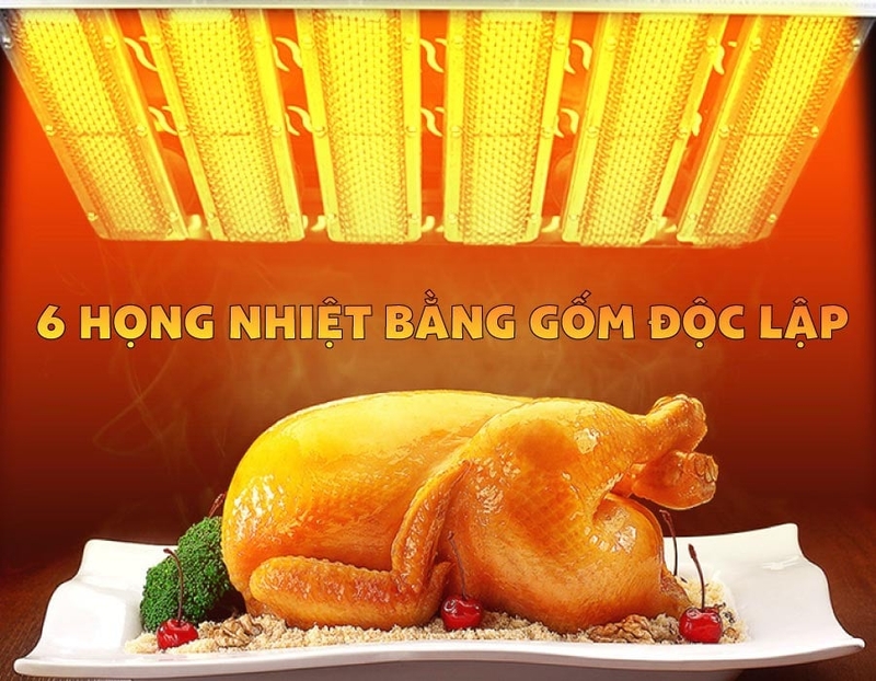 lò nướng salamander 6 họng hình 6