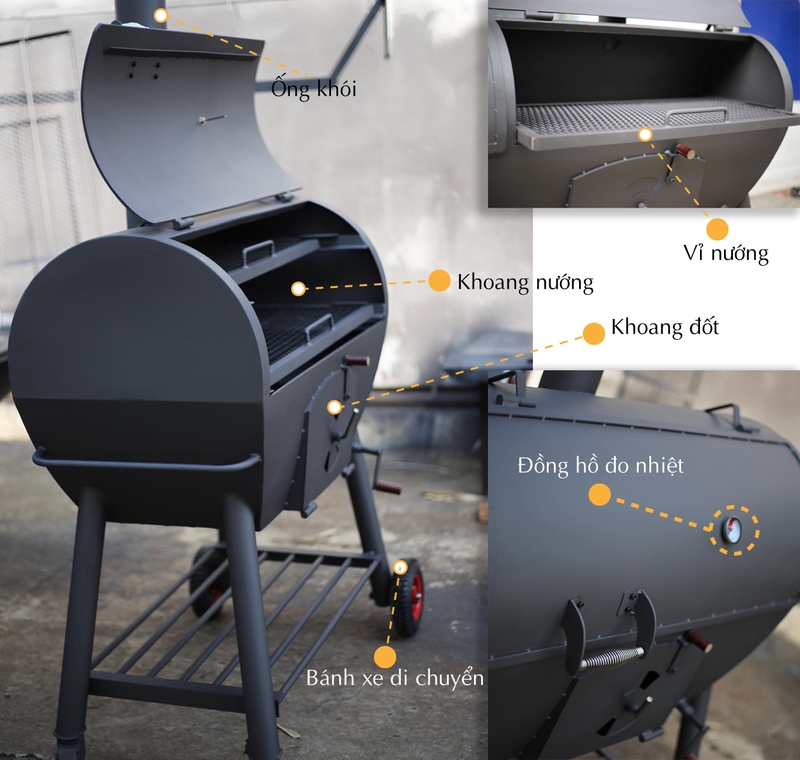 lò nướng than có ống khói hình 2