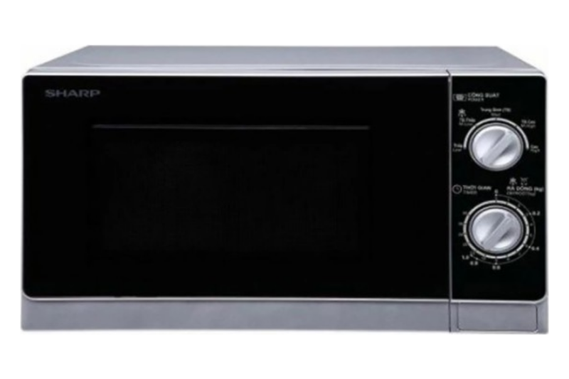 Sharp R-205VN-S trang bị công suất 800 W và bảng điều khiển núm vặn dễ sử dụng
