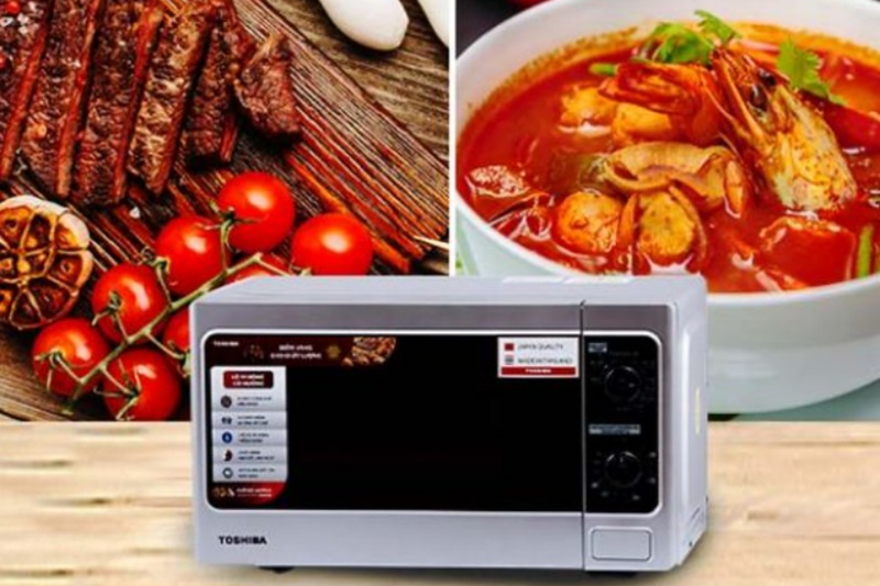 Toshiba ER-SGM20(S1)VN hỗ trợ chế độ vi sóng kết hợp nướng, giúp đa dạng thực đơn hằng ngày