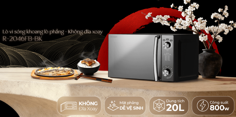 Lò vi sóng Sharp 20 lít R-2046FB-BK - hình 1
