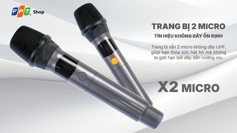 Thoải mái hát hò với 2 micro không dây