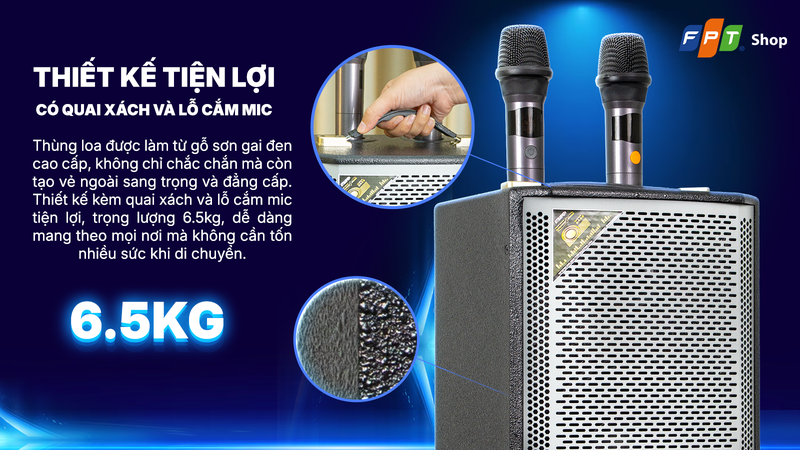 Thiết kế tiện dụng, dễ dàng mang theo