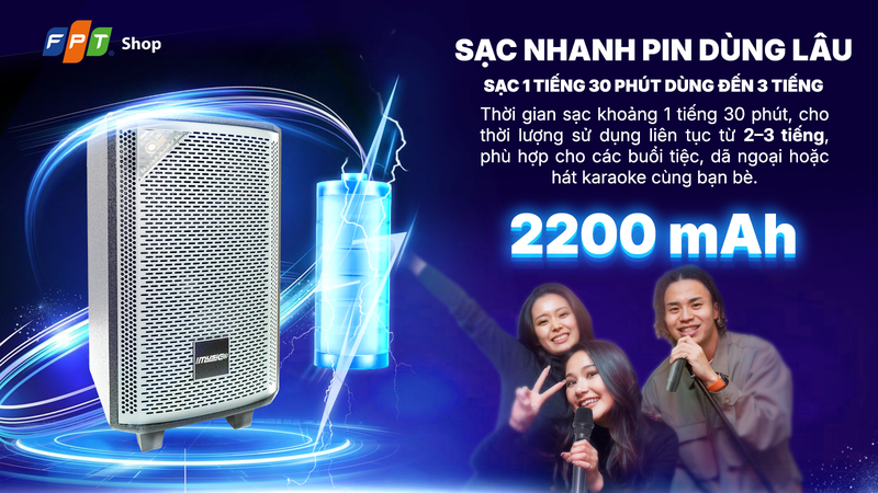 Thời gian sử dụng ổn định với khả năng sạc nhanh