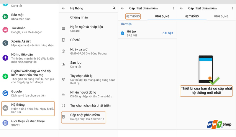 Cập nhật hệ điều hành Android