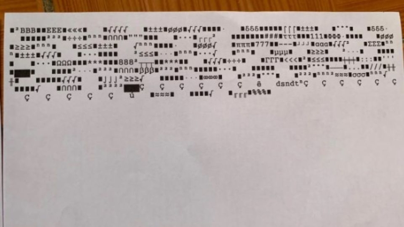 Bản in mất định dạng (font, ký tự lạ)