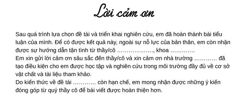 Mẫu lời cảm ơn 4