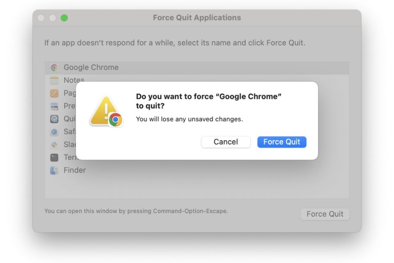 Thoát khỏi Chrome và khởi động lại MacBook