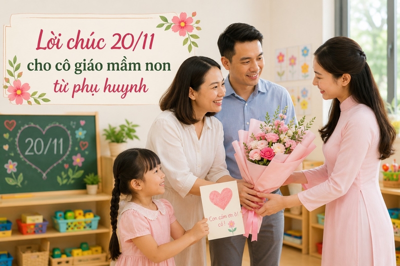 Lời chúc 20/11 cho cô giáo mầm non từ phụ huynh