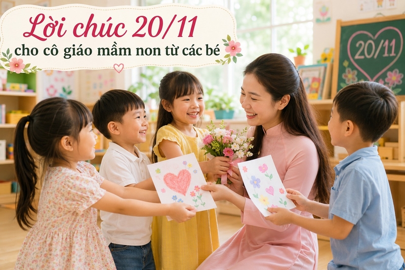 Lời chúc 20/11 cho cô giáo mầm non từ các bé
