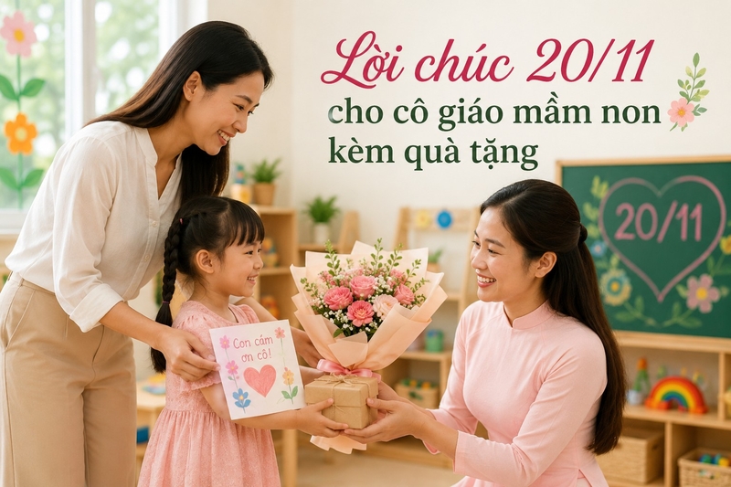 Lời chúc 20/11 cho cô giáo mầm non kèm quà tặng