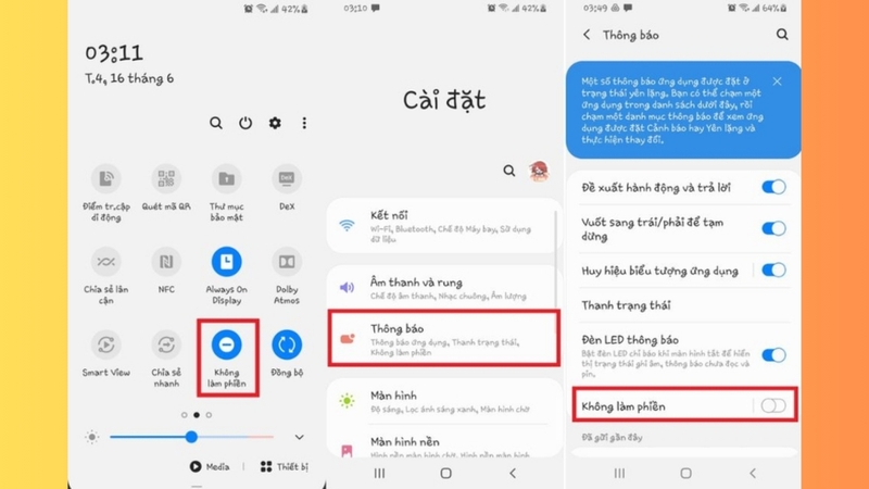 Kiểm tra chế độ Không làm phiền