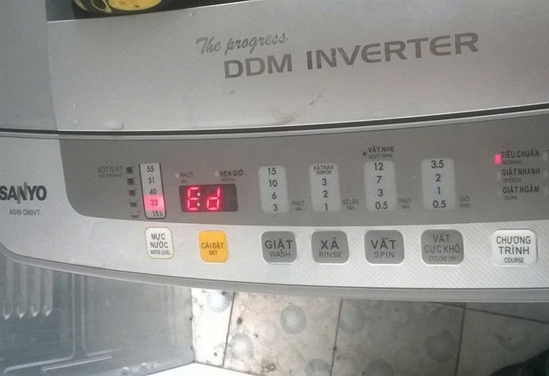 Lỗi ED máy giặt Sanyo ảnh 1