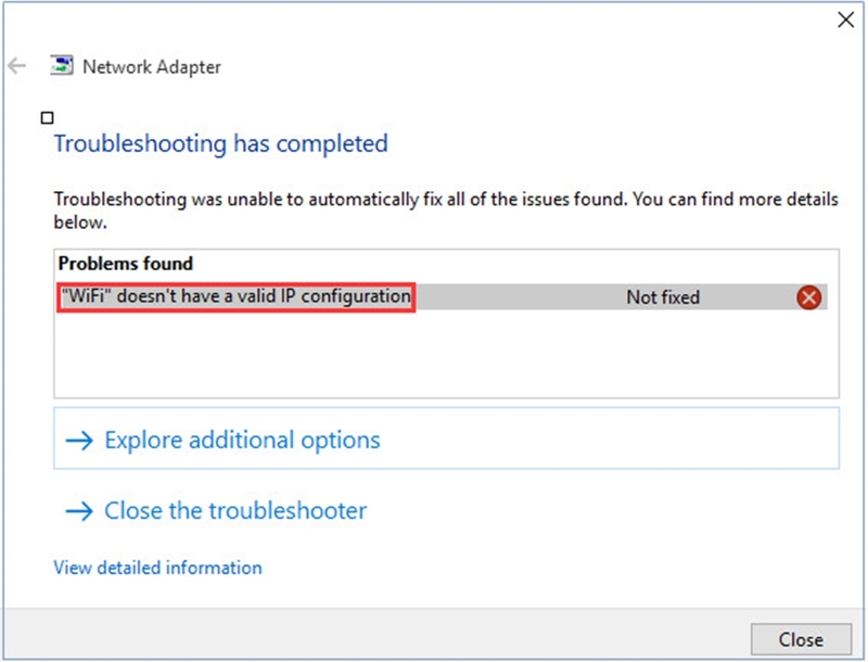 lỗi ethernet doesn’t have a valid ip configuration hình 1