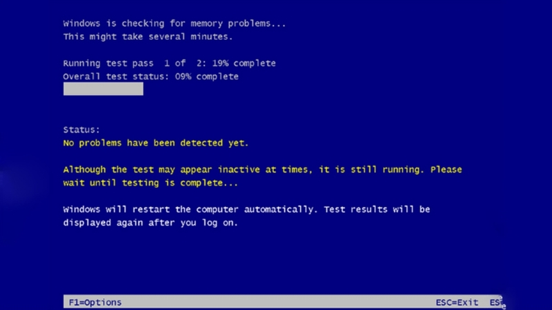 Sau khi hoàn tất, Windows sẽ hiển thị kết quả kiểm tra