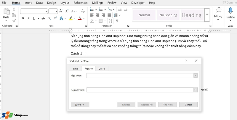 Lỗi khoảng trắng trong Word ảnh 1