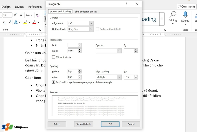 Lỗi khoảng trắng trong Word ảnh 2