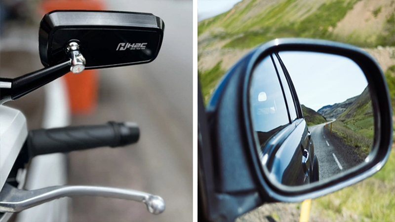Gương ô tô và xe máy đều cần đáp ứng tiêu chuẩn giao thông