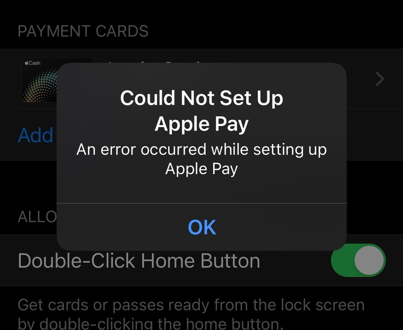 lỗi liên kết Apple Pay với ngân hàng 1