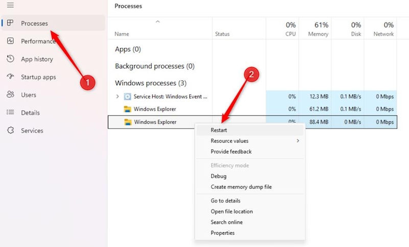 lỗi mất Desktop win 10 - Hình 4