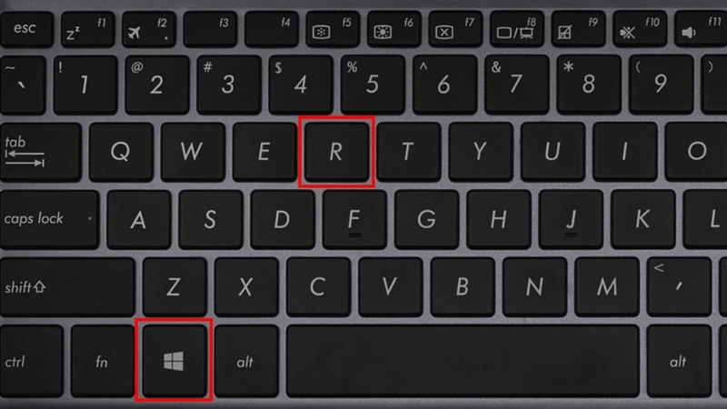 Nhấn tổ hợp phím Windows + R trên laptop