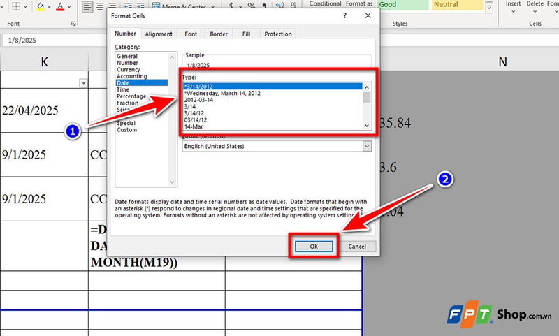 Lỗi ngày tháng đảo ngược trong Excel - 01