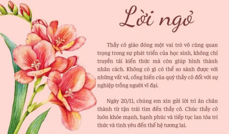 Bí quyết viết lời ngỏ 20/11 phù hợp với mục đích