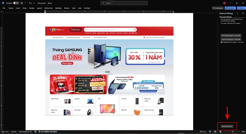 lỗi phóng to thu nhỏ trong Word 2