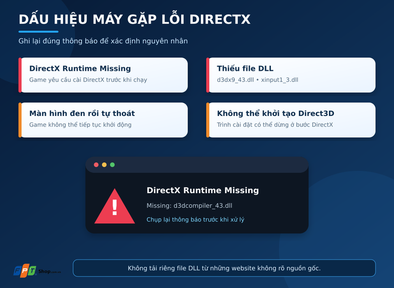 lỗi thiếu directx khi chơi game 2