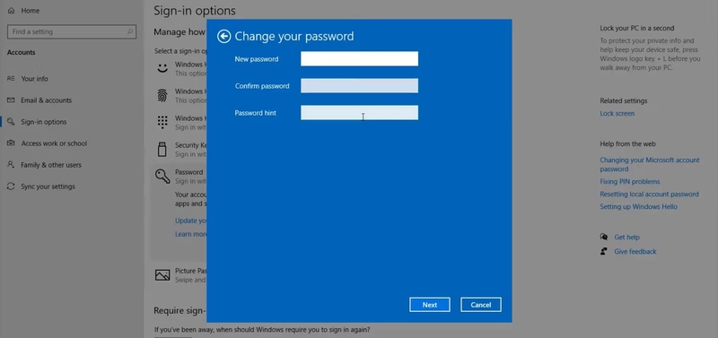 lỗi we’ll Need Your current windows Password 6
