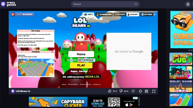 Chơi LOLBeans IO trên Crazy Games