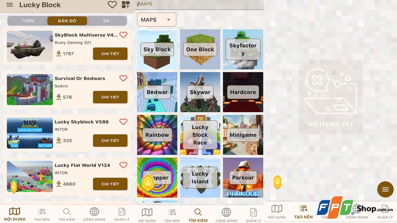 Bắt đầu sử dụng ứng dụng Lucky Block for Minecraft