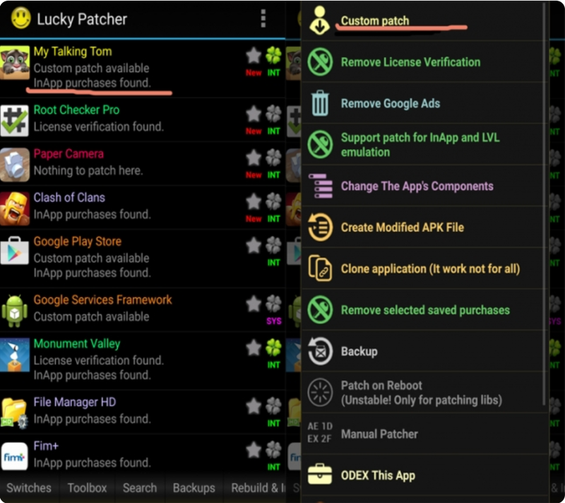 tinh nang noi bat cua lucky patcher
