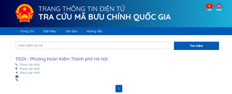 tra cứu mã bưu chính Hà Nội 2