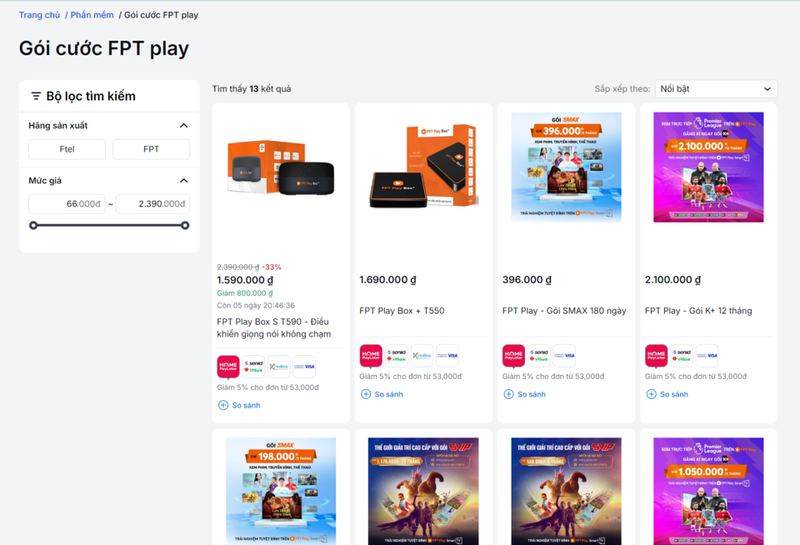 Mua gói cước FPT Play