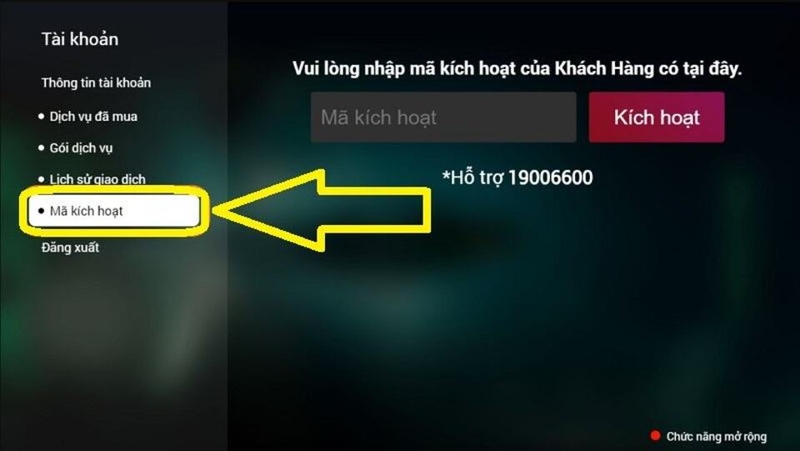 Nhập mã trên TV 2