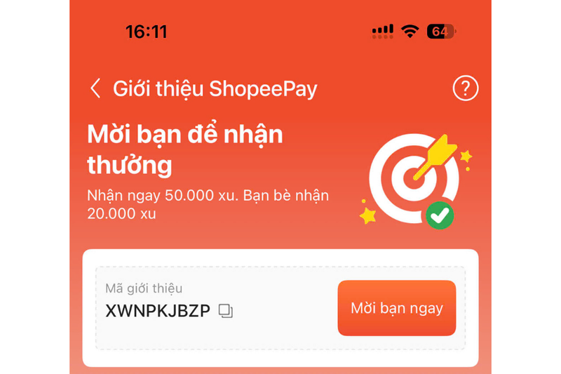 Hướng dẫn cách lấy mã giới thiệu ShopeePay 2